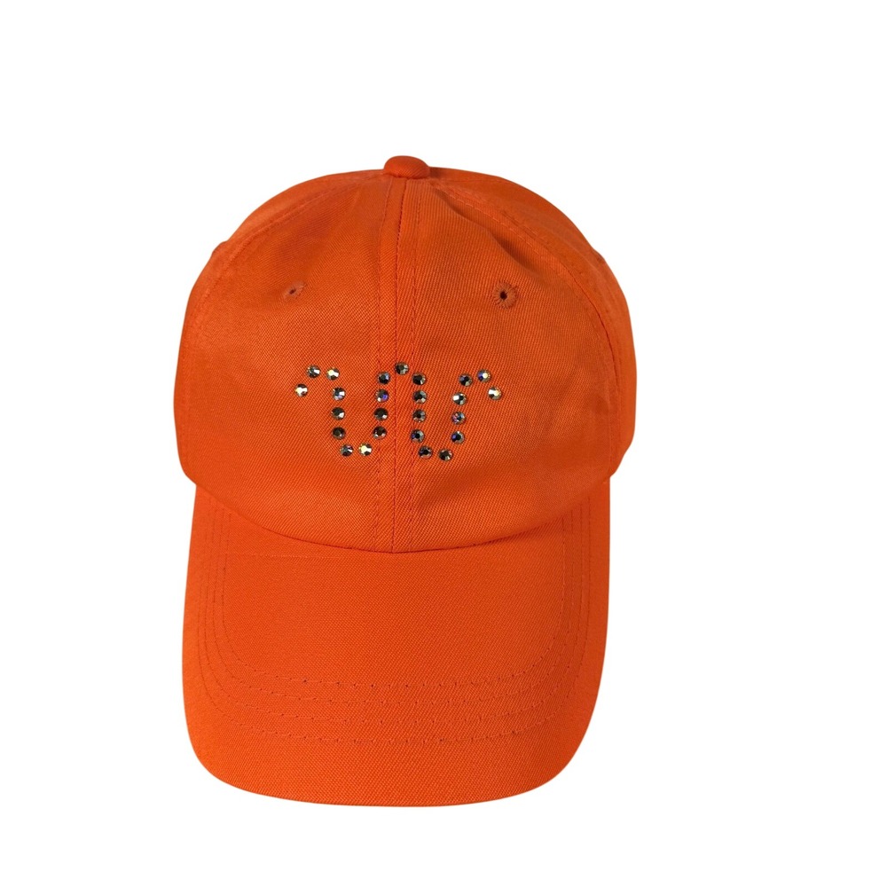King Ranch Sparkle Rhinestone Logo Baseball Hat/Cap Orange Adj Strap Women